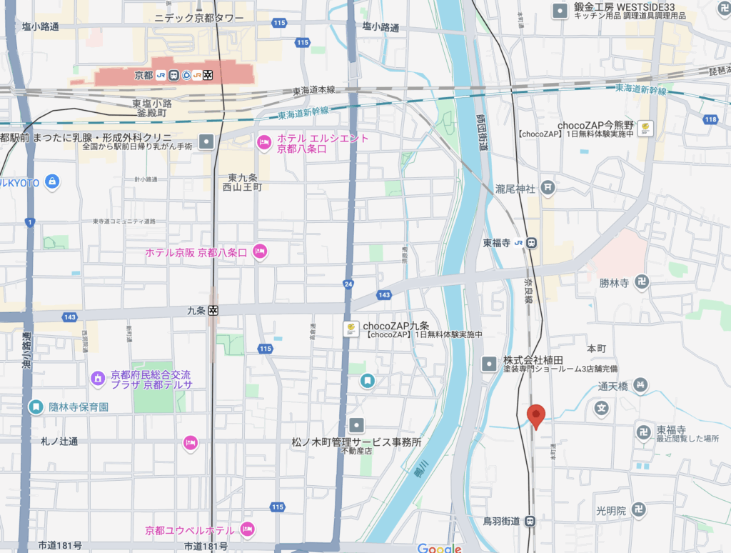 東福寺と鳥羽街道付近の物件