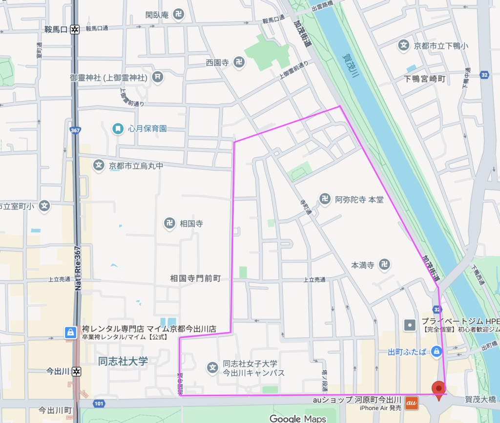 同志社向けのマンションエリア