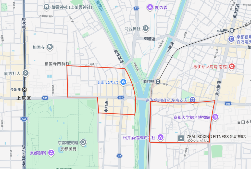 京大と同志社に通えるエリア